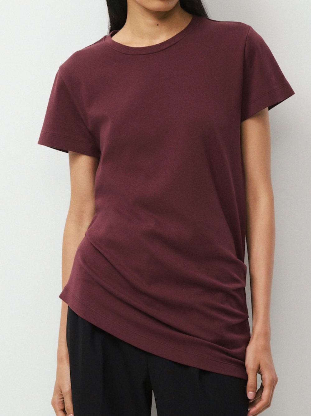 Aritzia InterLock Cotton Major T-Shirt — Burgundy